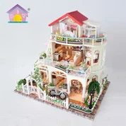 Trojposchodová Villa DIY Dollhouse Miniature
