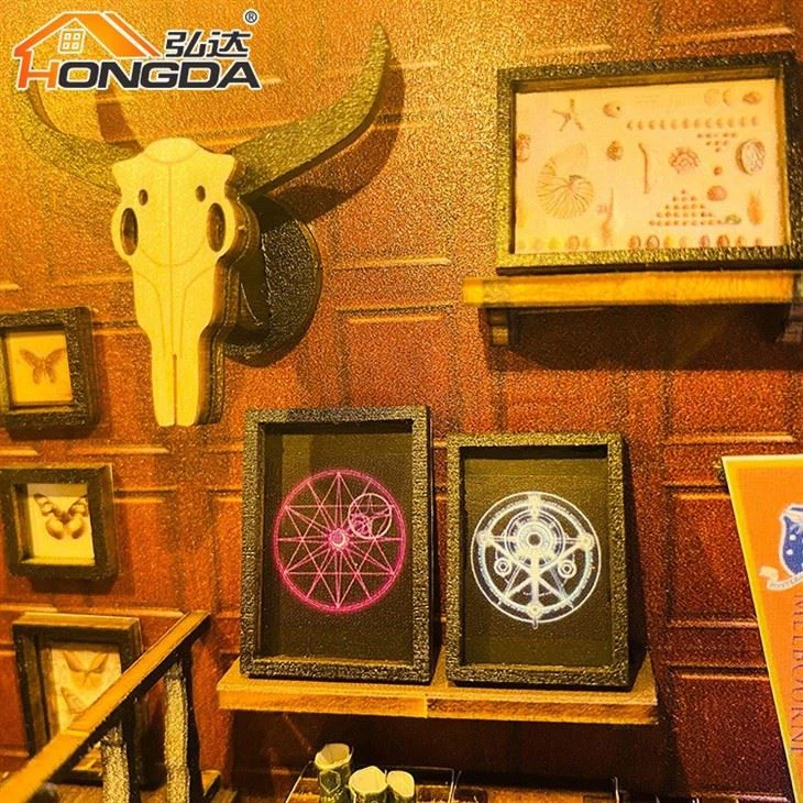 Hongda Magic Book Nooks Diorama Book Nook Miniature Kit Building Assembly Model Diy Doll House Kit Study Decoration Wooden Toys